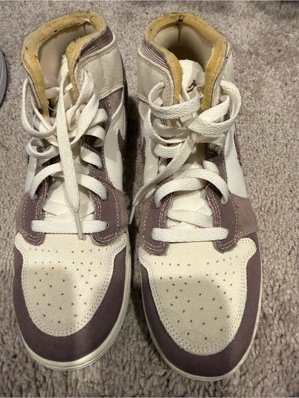 Nike Women's High-Top Sneakers in Cream and Brown